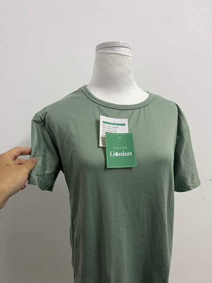 Lionion Women's Sage Green Short-Sleeve T-shirts Basic Versatile Comfortable & Skin-Friendly Daily Essential