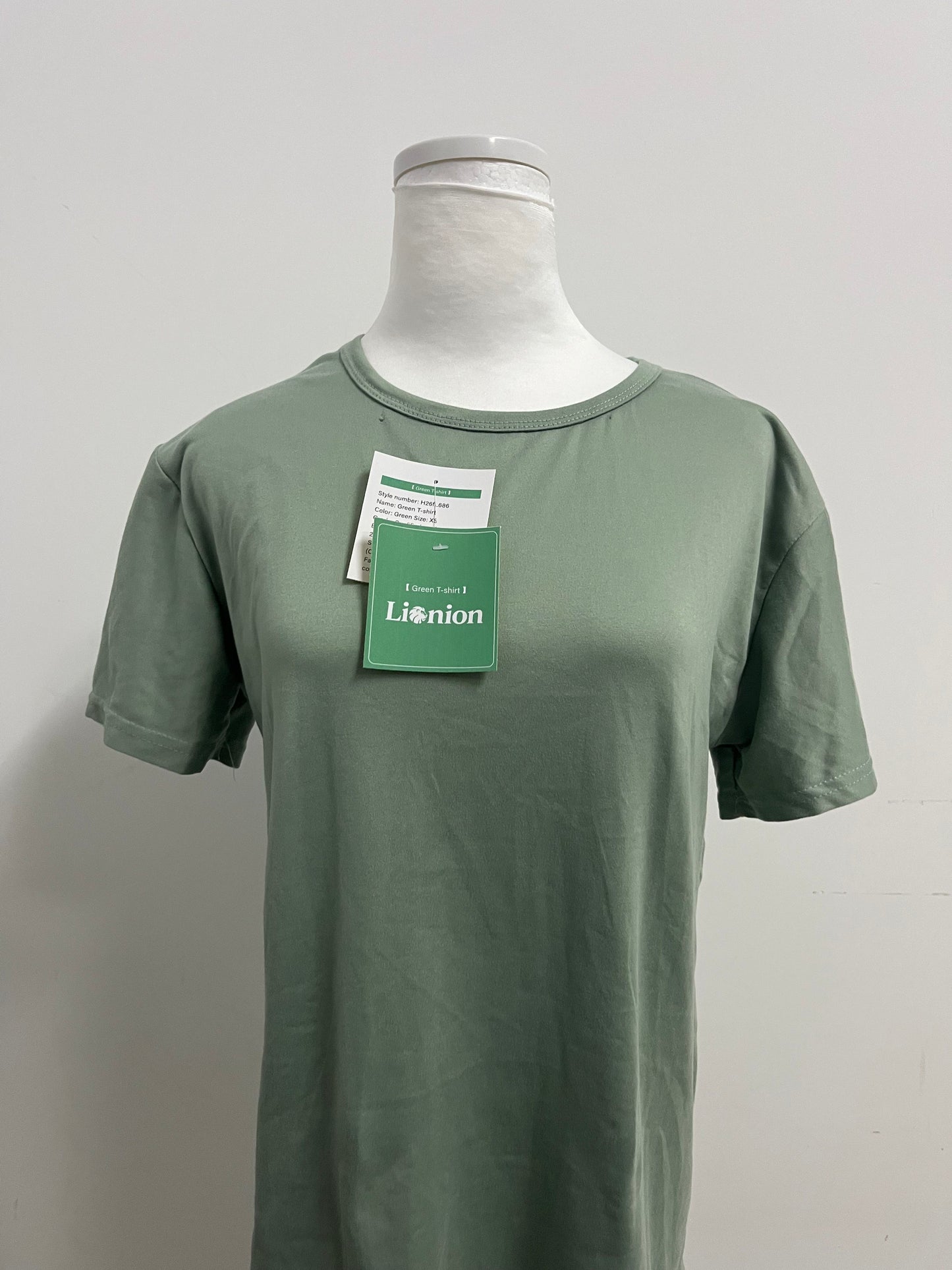 Lionion Women's Sage Green Short-Sleeve T-shirts Basic Versatile Comfortable & Skin-Friendly Daily Essential