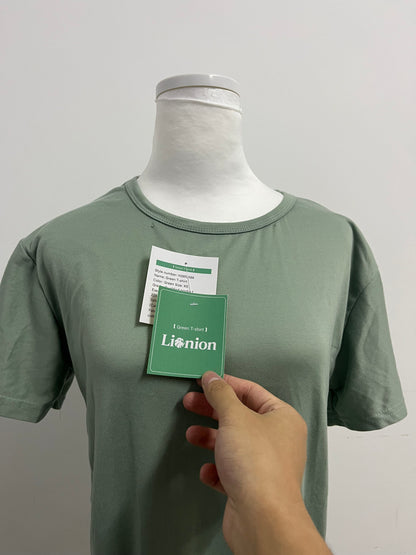 Lionion Women's Sage Green Short-Sleeve T-shirts Basic Versatile Comfortable & Skin-Friendly Daily Essential