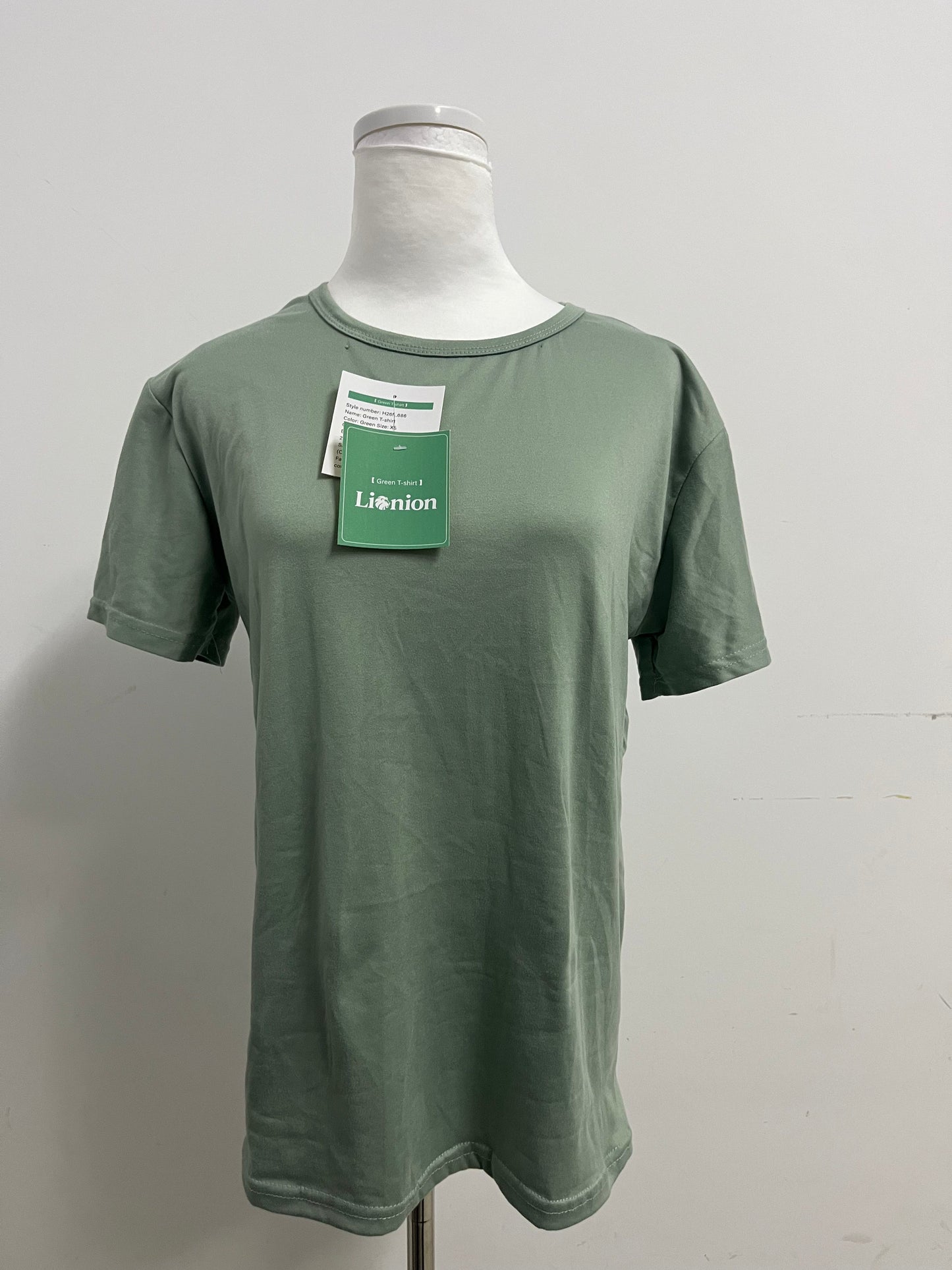 Lionion Women's Sage Green Short-Sleeve T-shirts Basic Versatile Comfortable & Skin-Friendly Daily Essential