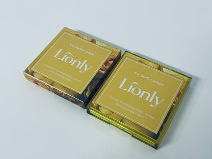Lionly 9 Colors Golden Earth Eyeshadow Palette, Warm Brown Matte Shimmer Glitter Eyeshadow, Versatile for Daily, Office, Party Looks