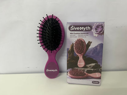 [LiveMyth Combs]——LiveMyth Mini Cushion Hairbrush | Detangle & Scalp Massage On-the-Go