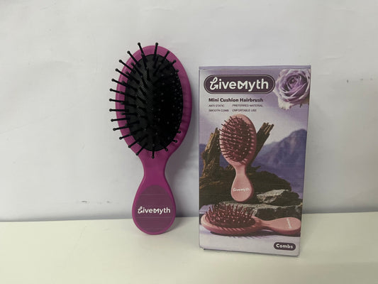 [LiveMyth Combs]——LiveMyth Mini Cushion Hairbrush | Detangle & Scalp Massage On-the-Go