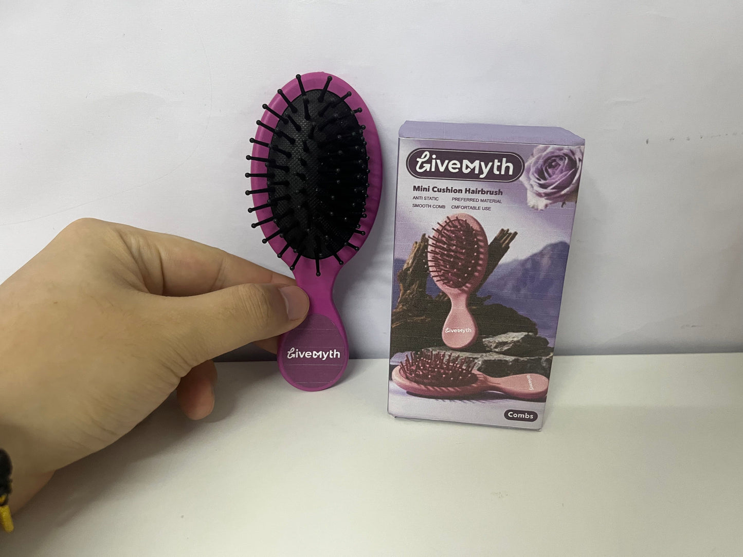[LiveMyth Combs]——LiveMyth Mini Cushion Hairbrush | Detangle & Scalp Massage On-the-Go