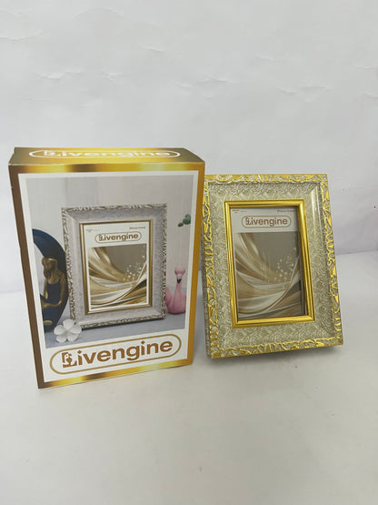 Livengine Picture frames Golden Embossed Photo Frame Luxurious & Retro Capture Beauty An Elegant Choice for Home Decoration and Memory Collection