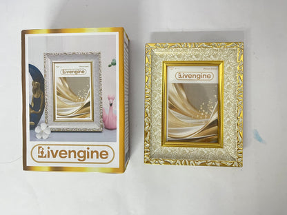 Livengine Picture frames Golden Embossed Photo Frame Luxurious & Retro Capture Beauty An Elegant Choice for Home Decoration and Memory Collection