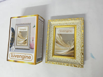 Livengine Picture frames Golden Embossed Photo Frame Luxurious & Retro Capture Beauty An Elegant Choice for Home Decoration and Memory Collection
