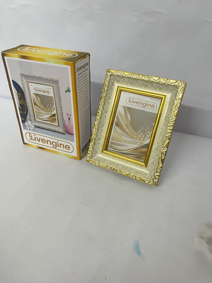 Livengine Picture frames Golden Embossed Photo Frame Luxurious & Retro Capture Beauty An Elegant Choice for Home Decoration and Memory Collection