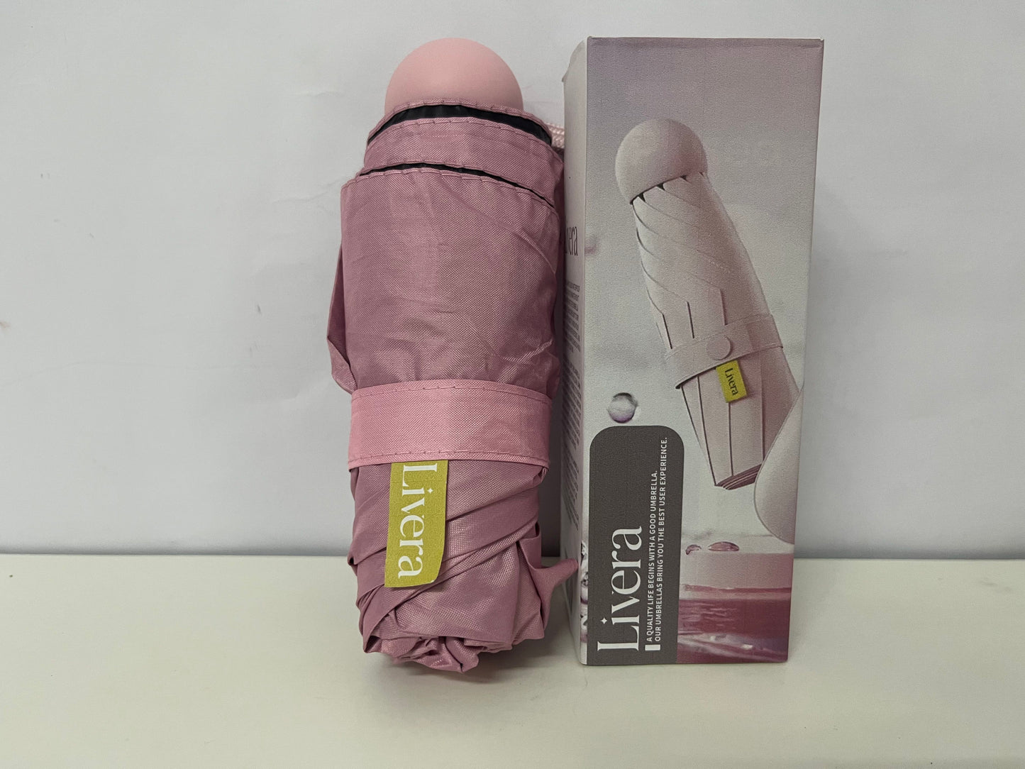 【Livera Compact Foldable Umbrella】—— Pink Stylish Water-Resistant Umbrella: Portable, Lightweight & Durable for Daily Commuting & Outdoor Outings
