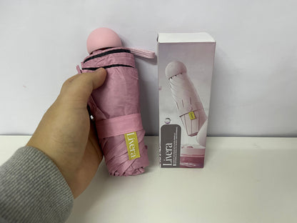 【Livera Compact Foldable Umbrella】—— Pink Stylish Water-Resistant Umbrella: Portable, Lightweight & Durable for Daily Commuting & Outdoor Outings
