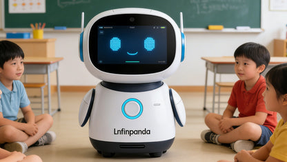 Lnfinpanda Smart Kids Teaching Robot, Programmable Interactive Early Education Machine, Logic Thinking Training, Voice Dialogue, Companion Learning STEM Toy