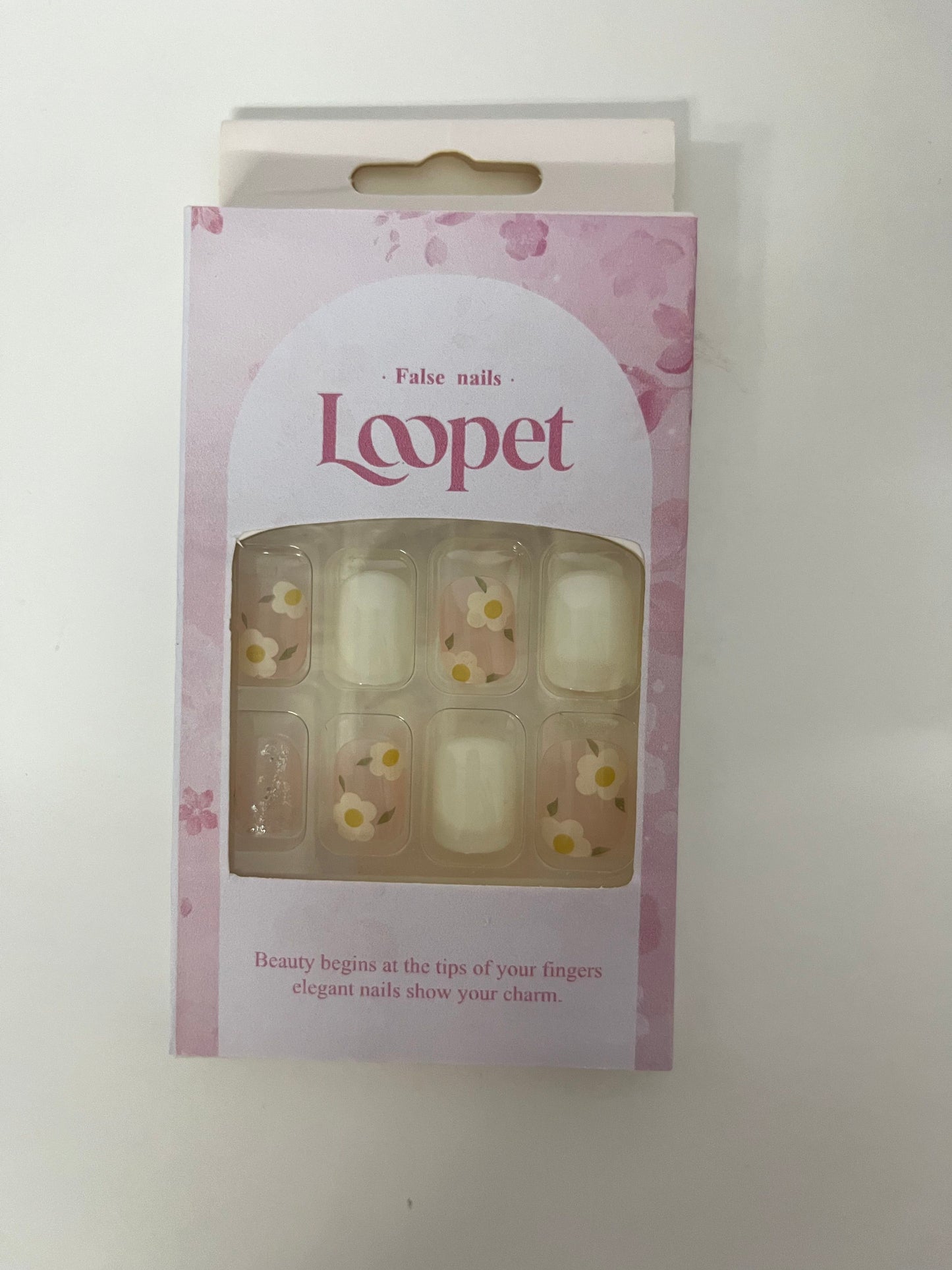 Loopet Cherry Blossom Daisy False Nails