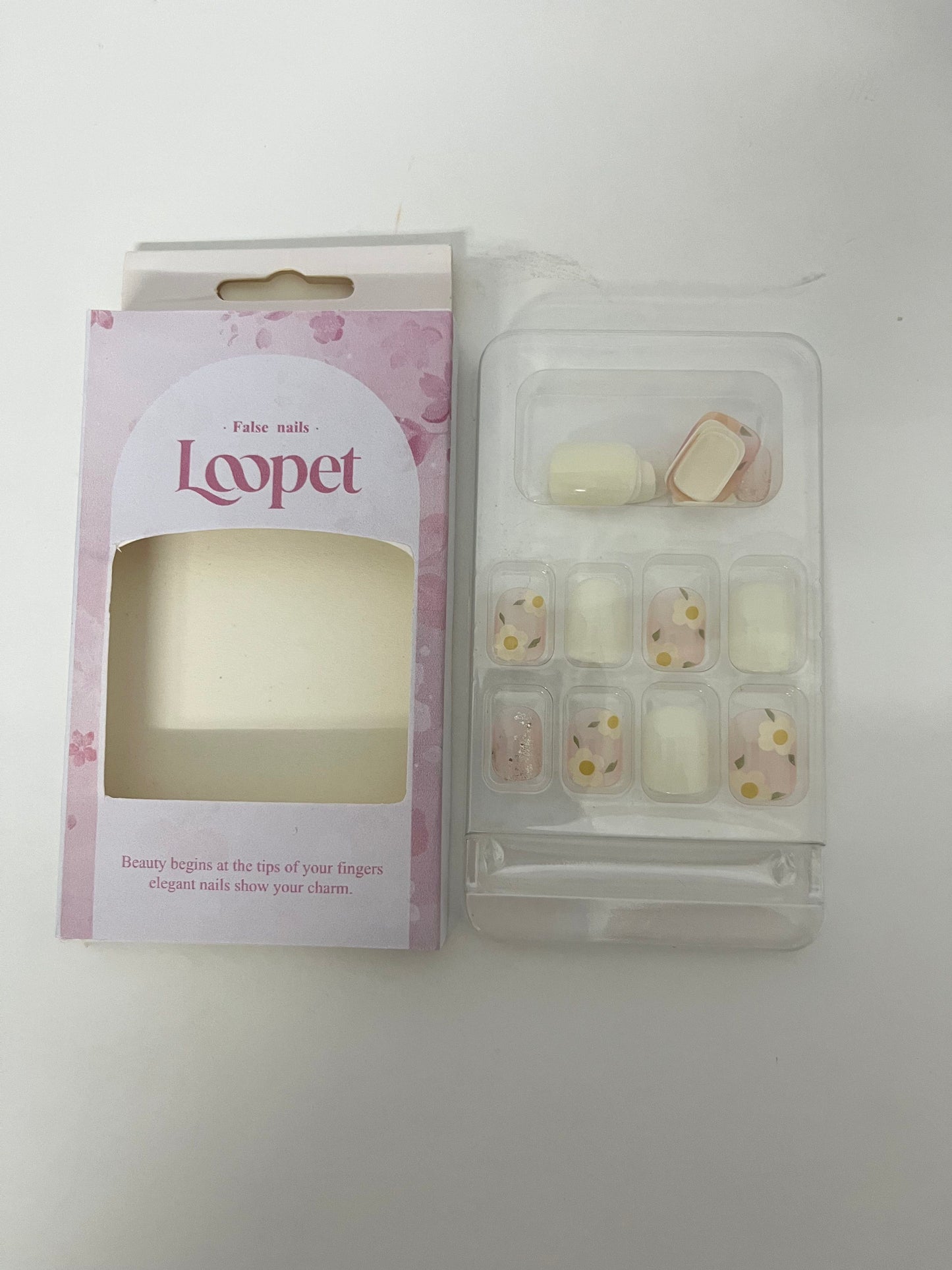 Loopet Cherry Blossom Daisy False Nails