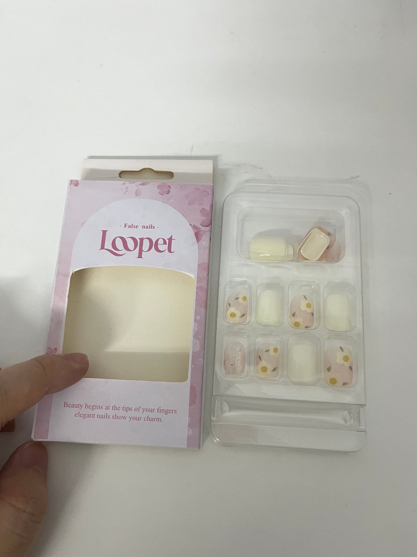 Loopet Cherry Blossom Daisy False Nails