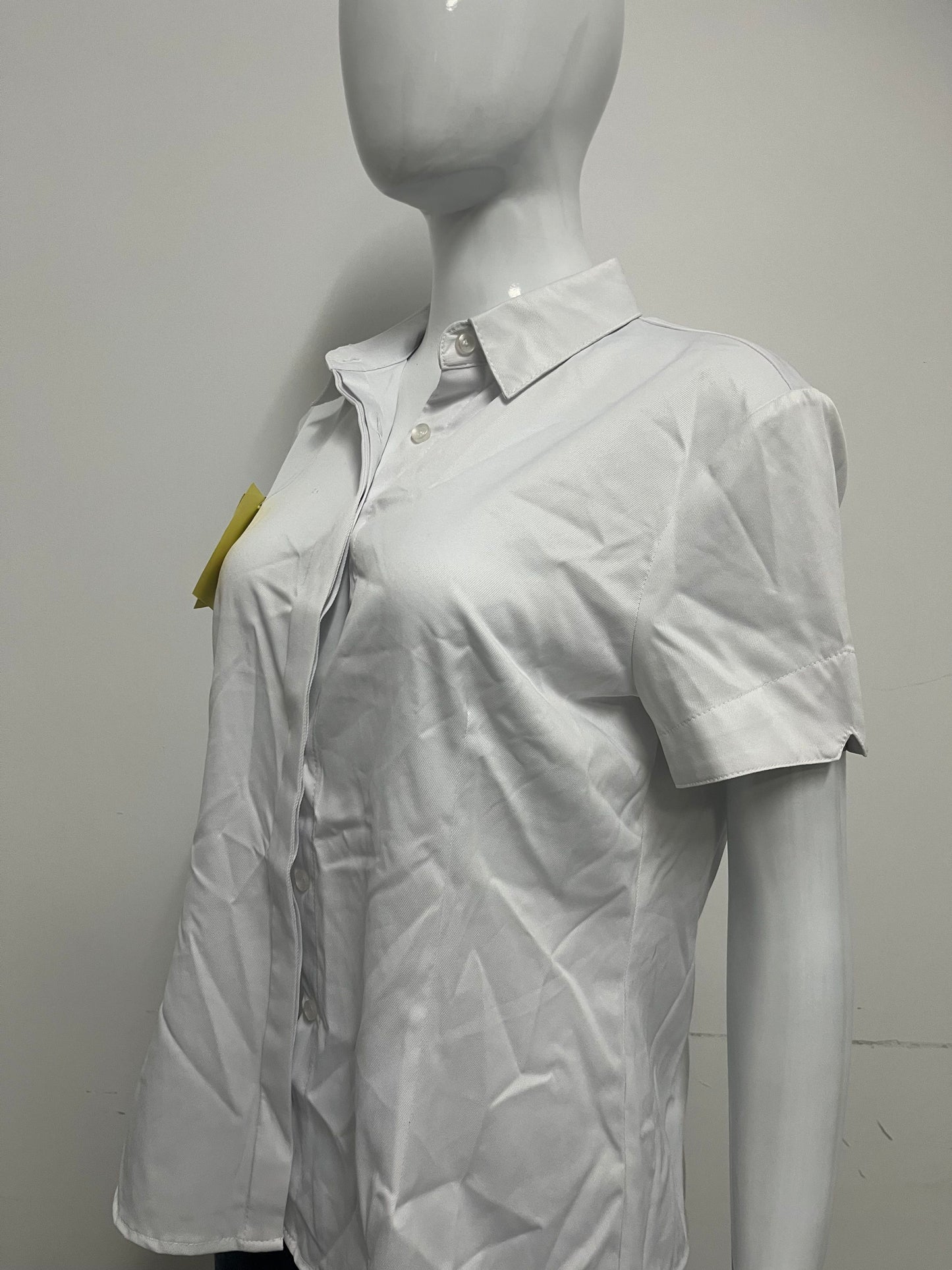 [Lotluck Shirts]-Women's Short-Sleeve White Shirt - Professional Commute Minimalist Pure Cotton Blouse