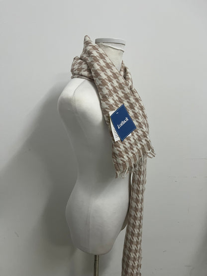 [Lotluck Scarfs]-Houndstooth Fringe Scarf - Autumn Winter Warm Imitation Cashmere Shawl