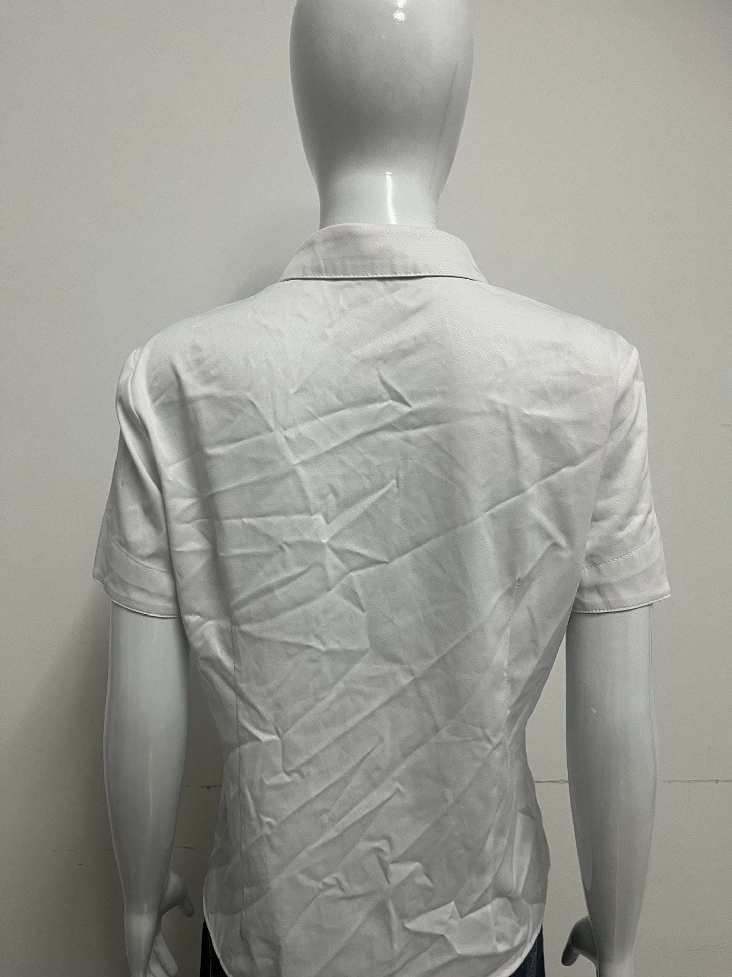 [Lotluck Shirts]-Women's Short-Sleeve White Shirt - Professional Commute Minimalist Pure Cotton Blouse