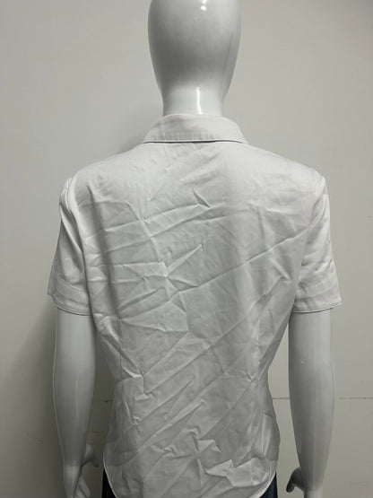 [Lotluck Shirts]-Women's Short-Sleeve White Shirt - Professional Commute Minimalist Pure Cotton Blouse