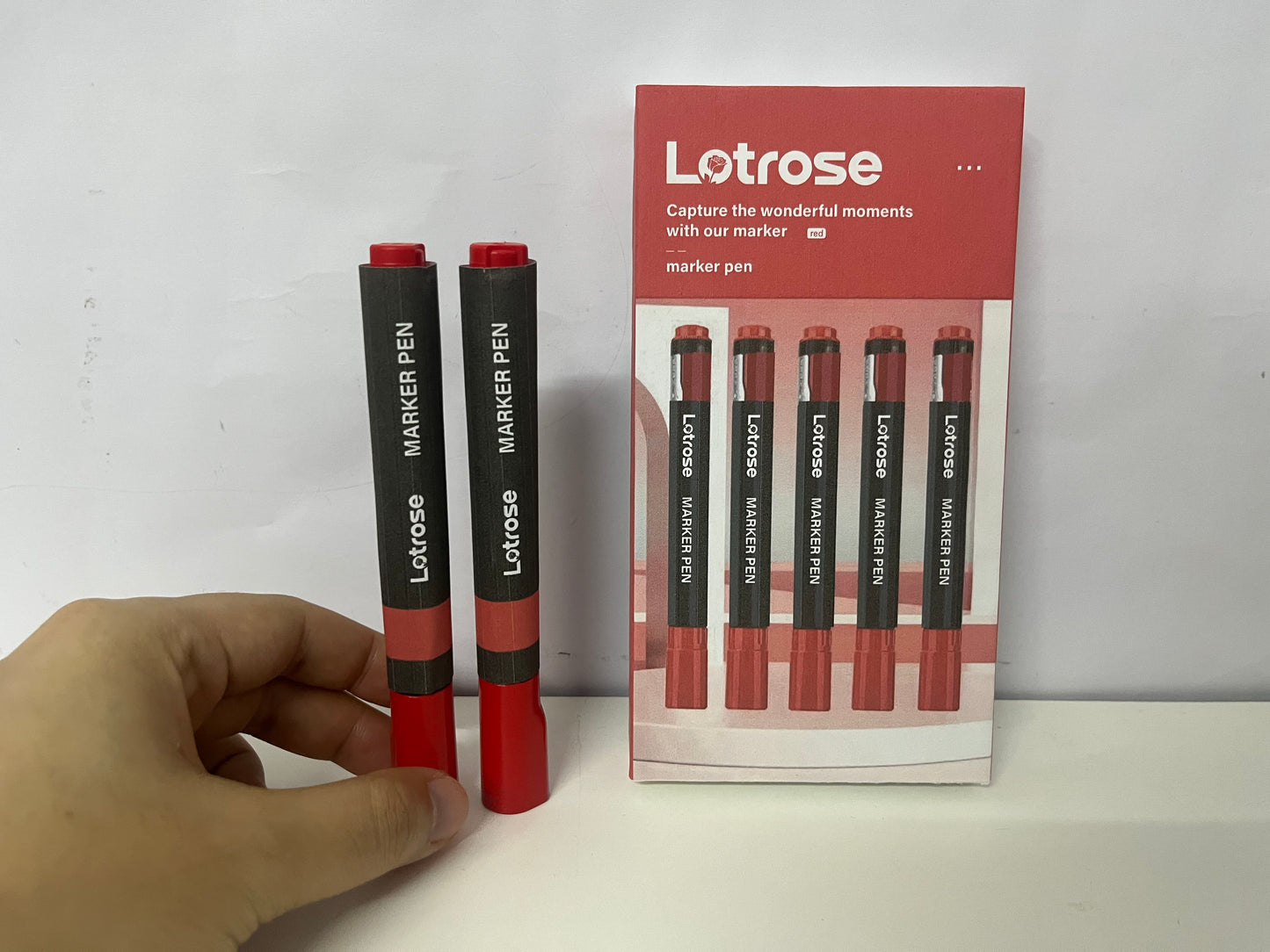[Lotrose Marker pens]-Red Marker Pen - Large Capacity Quick-Dry Waterproof Marker