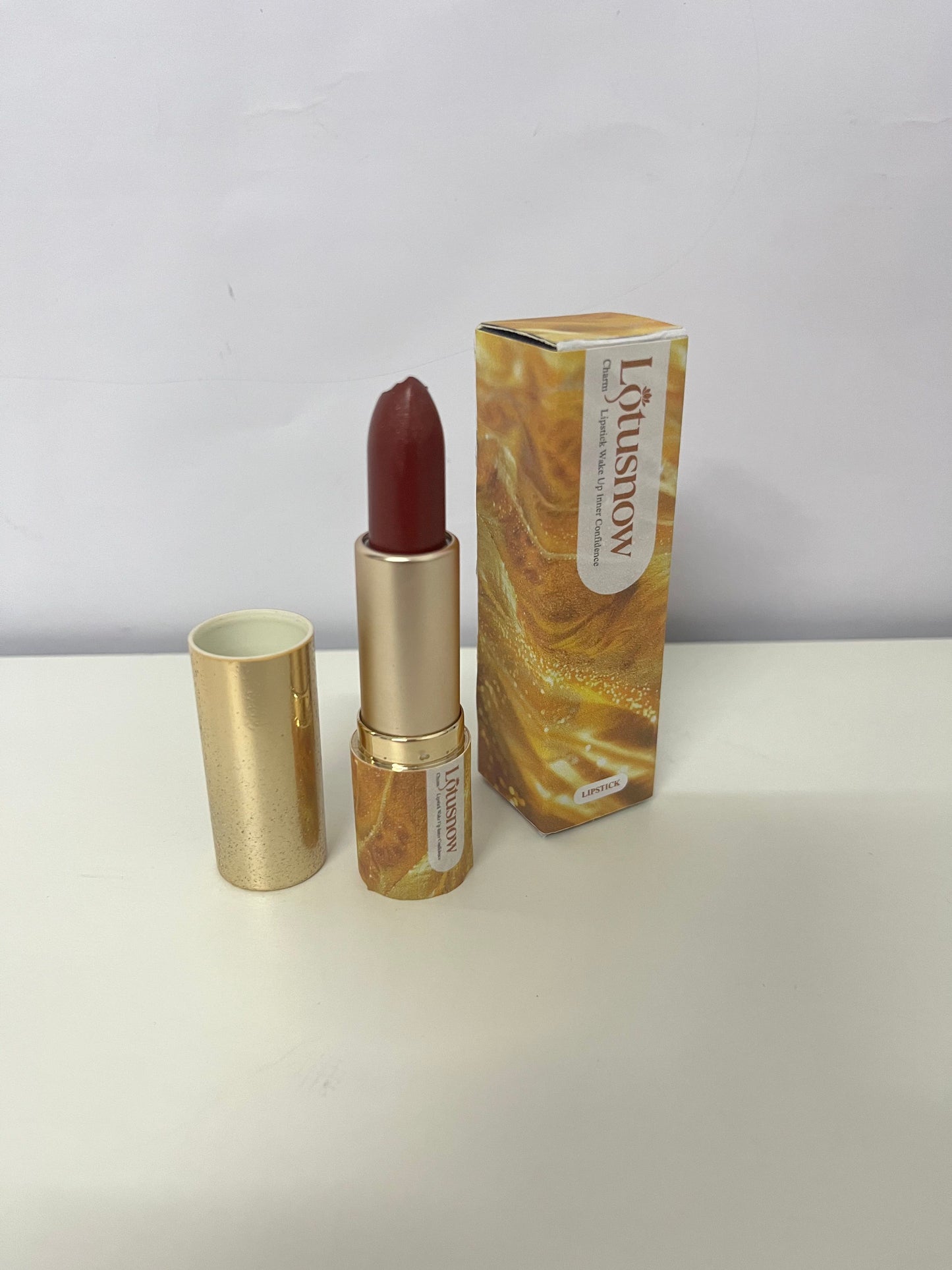 Lotusnow Charm Lipstick Wake Up Confidence on Lips Luxurious Gold Texture Pigmented & Long-Lasting An Elegant Expression of Lip Art