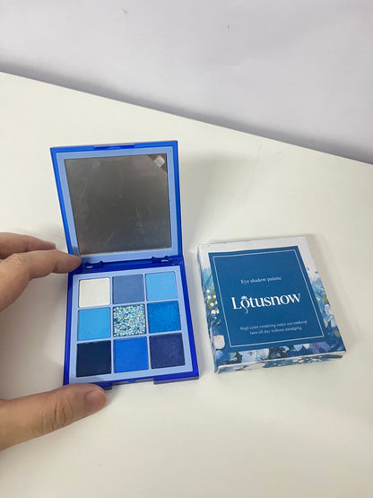 Lotusnow Blue 9-Color Eyeshadow Palette High Pigmentation Long-Lasting Versatile A Dynamic Expression of Eye Makeup Art