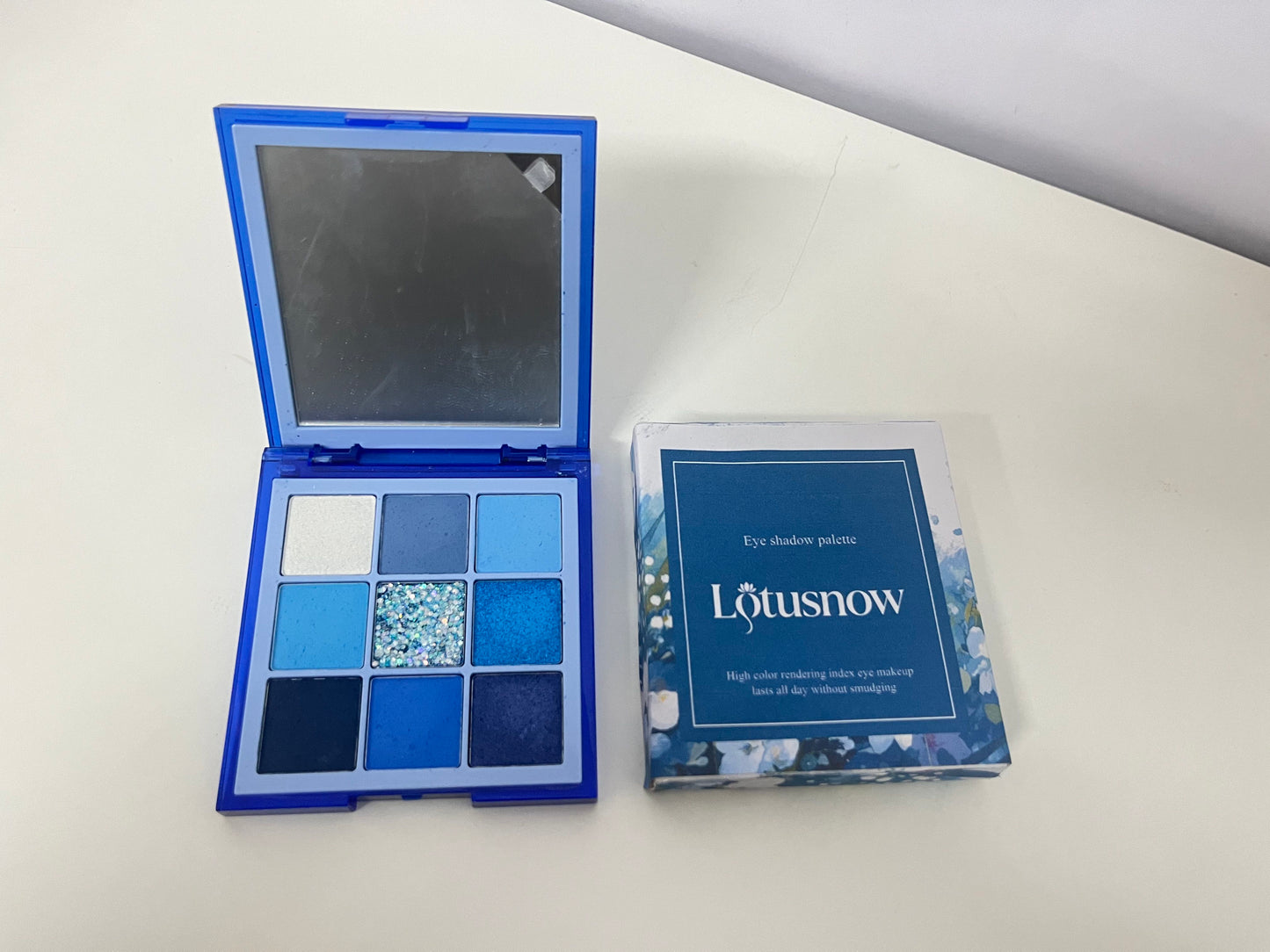 Lotusnow Blue 9-Color Eyeshadow Palette High Pigmentation Long-Lasting Versatile A Dynamic Expression of Eye Makeup Art
