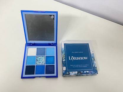 Lotusnow Blue 9-Color Eyeshadow Palette High Pigmentation Long-Lasting Versatile A Dynamic Expression of Eye Makeup Art