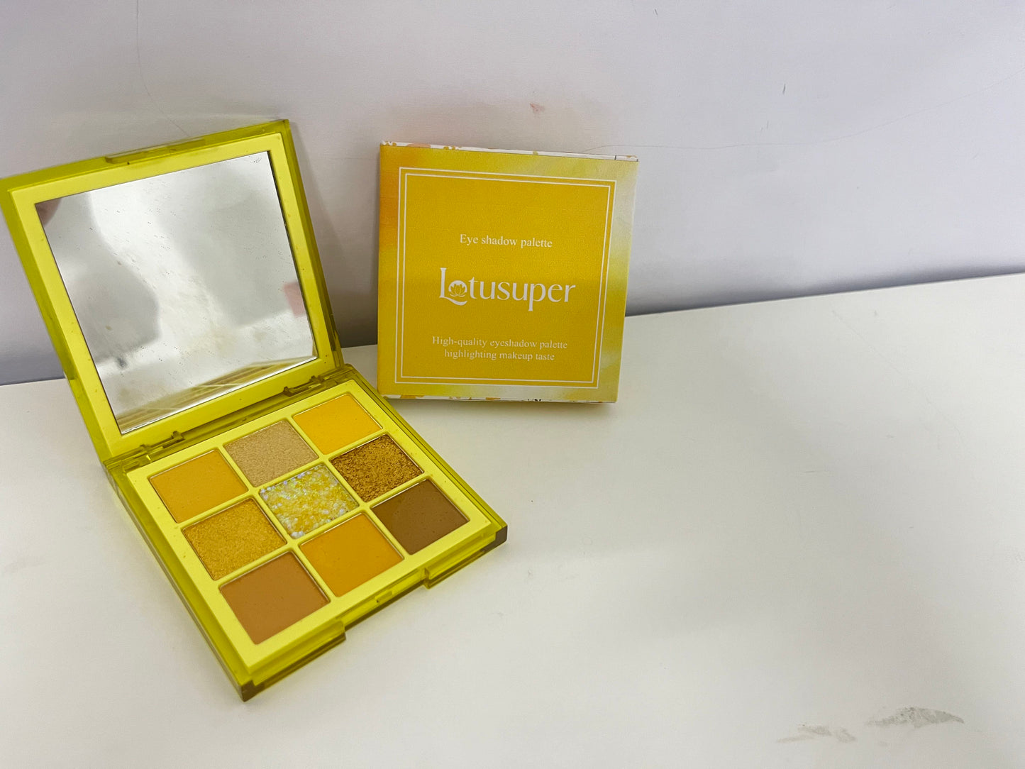 Lotusuper 9 Colors Yellow Eyeshadow Palette——Elevate Your Eye Makeup with High-Quality Artistry