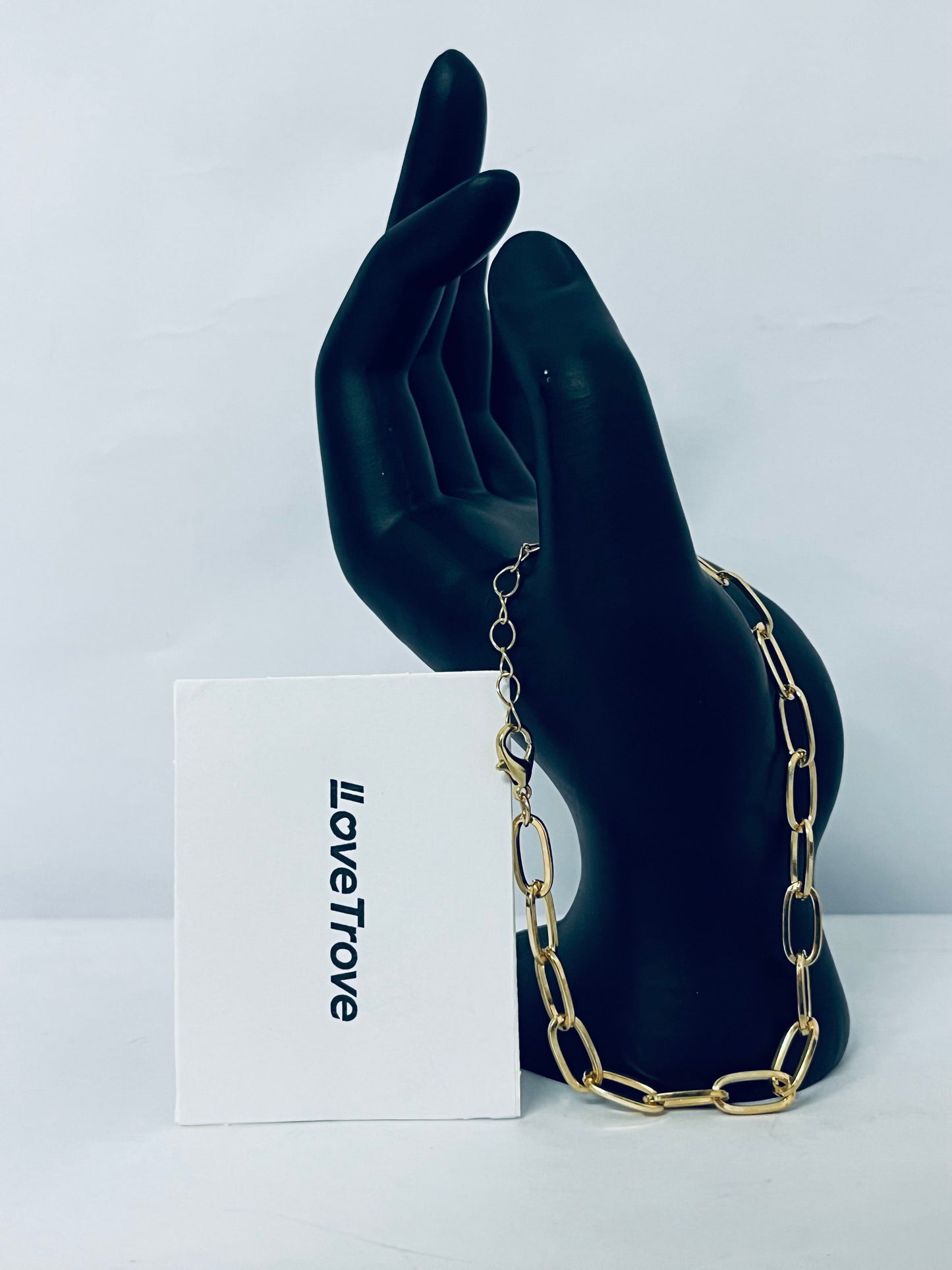 LoveTrove Women 18 k Gold Plated Fashion Adjustable Chunky Cuban Paperclip Link Chain Bracelets Jewelry for Women Girls Gift