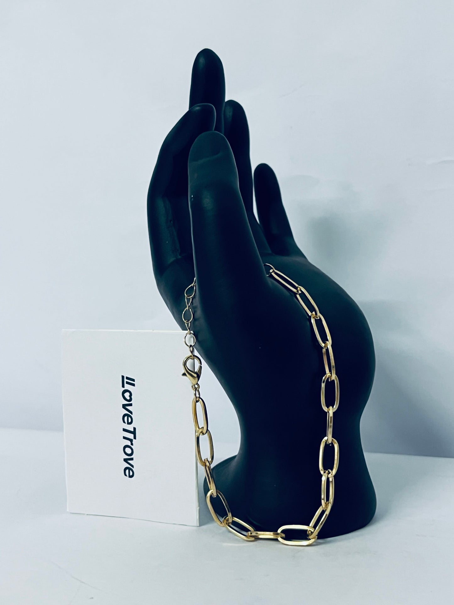 LoveTrove Women 18 k Gold Plated Fashion Adjustable Chunky Cuban Paperclip Link Chain Bracelets Jewelry for Women Girls Gift