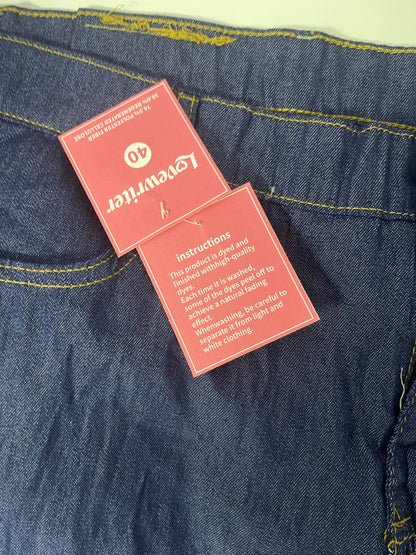 [Lovewriter Jeans]——Dark Blue Washed Jeans - Loose Straight-Leg Casual