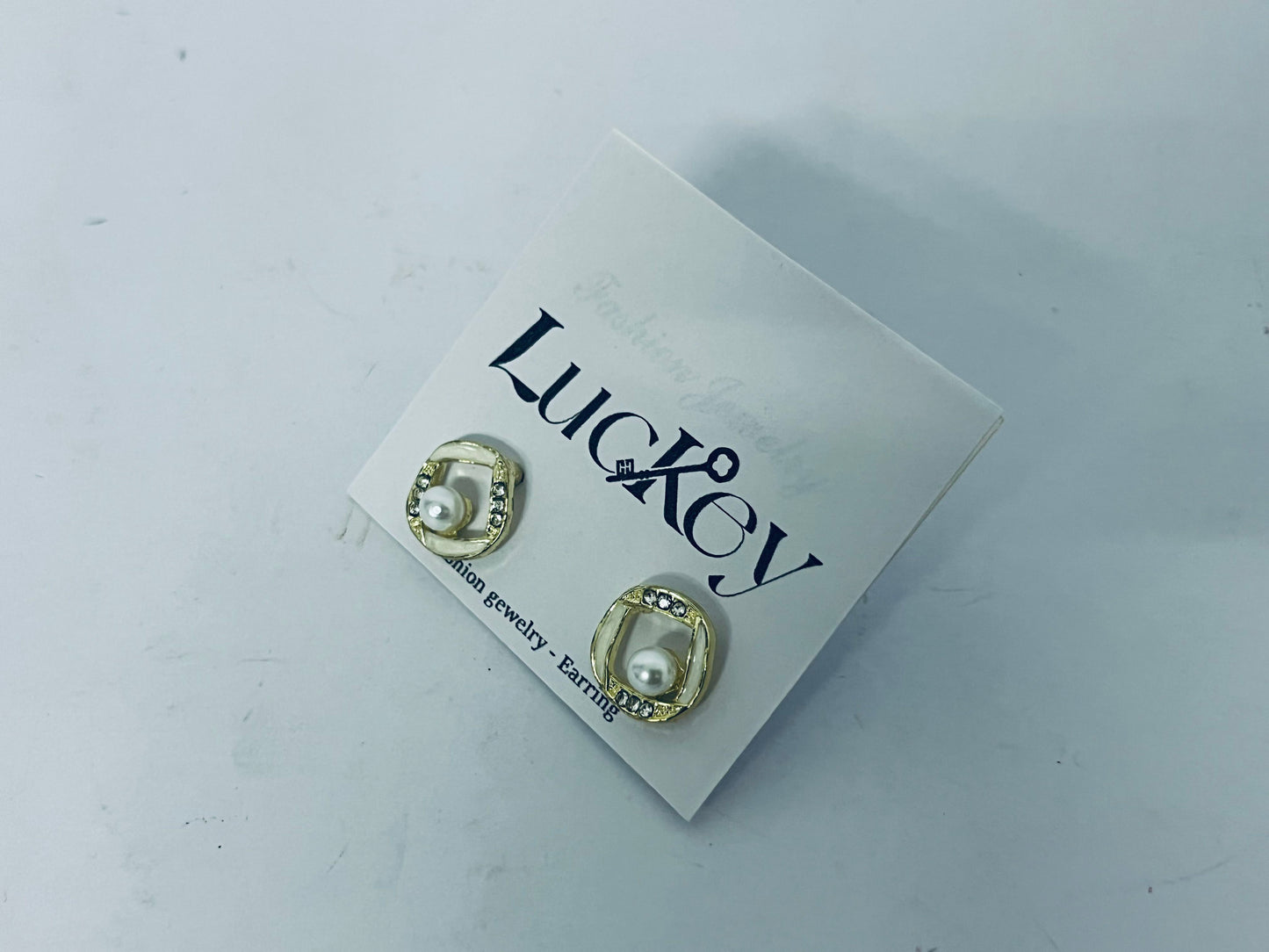 Luckey Vintage Crystal Pearl Stud Earrings Hollow Cz Square Earrings Pearl Square Earrings Gold Pearl Earrings Jewelry for Women