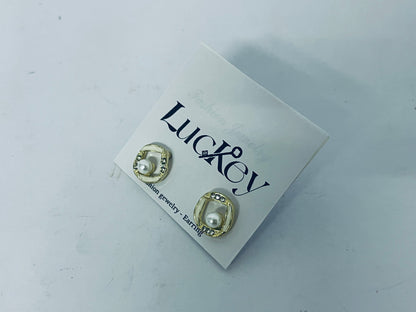 Luckey Vintage Crystal Pearl Stud Earrings Hollow Cz Square Earrings Pearl Square Earrings Gold Pearl Earrings Jewelry for Women