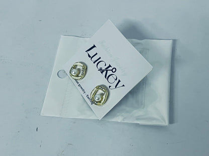 Luckey Vintage Crystal Pearl Stud Earrings Hollow Cz Square Earrings Pearl Square Earrings Gold Pearl Earrings Jewelry for Women