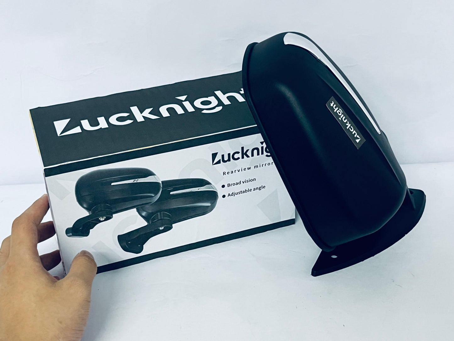 Lucknight Car Rearview Mirrors, Interior Clip-on Panoramic Trapezoid Rear View Mirror for Car, Wide Viewing Range, Universal Use for Cars, SUVs, Trucks, Vehicles