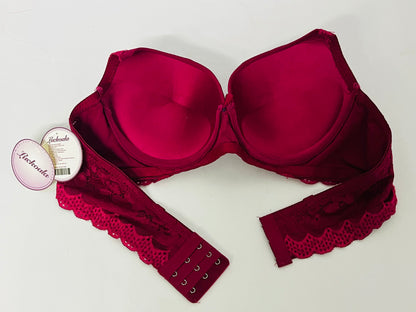 Luckoala Women's Soft Bras Floral Lace Push Up Solid Color Soft Everyday Padded Underwire Bra