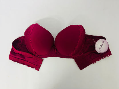 Luckoala Women's Soft Bras Floral Lace Push Up Solid Color Soft Everyday Padded Underwire Bra