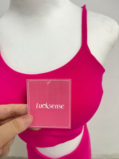 Lucksense 100% Cotton Magenta Sportswear Set Comfortable & Breathable Stylish & Slim-Fitting A Versatile Piece for Daily Leisure & Light Exercise