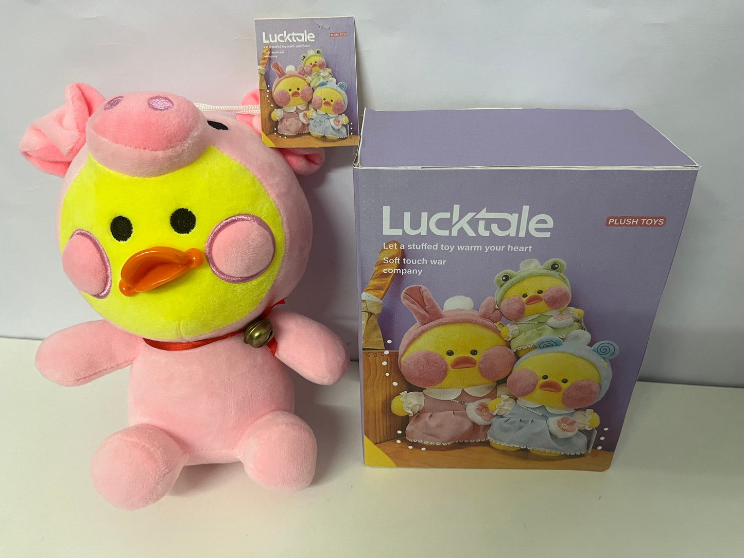[Lucktale Plush toys]——Lucktale Dress-Up Duck Plush Toy - Pink Pig Costume Stuffed Animal