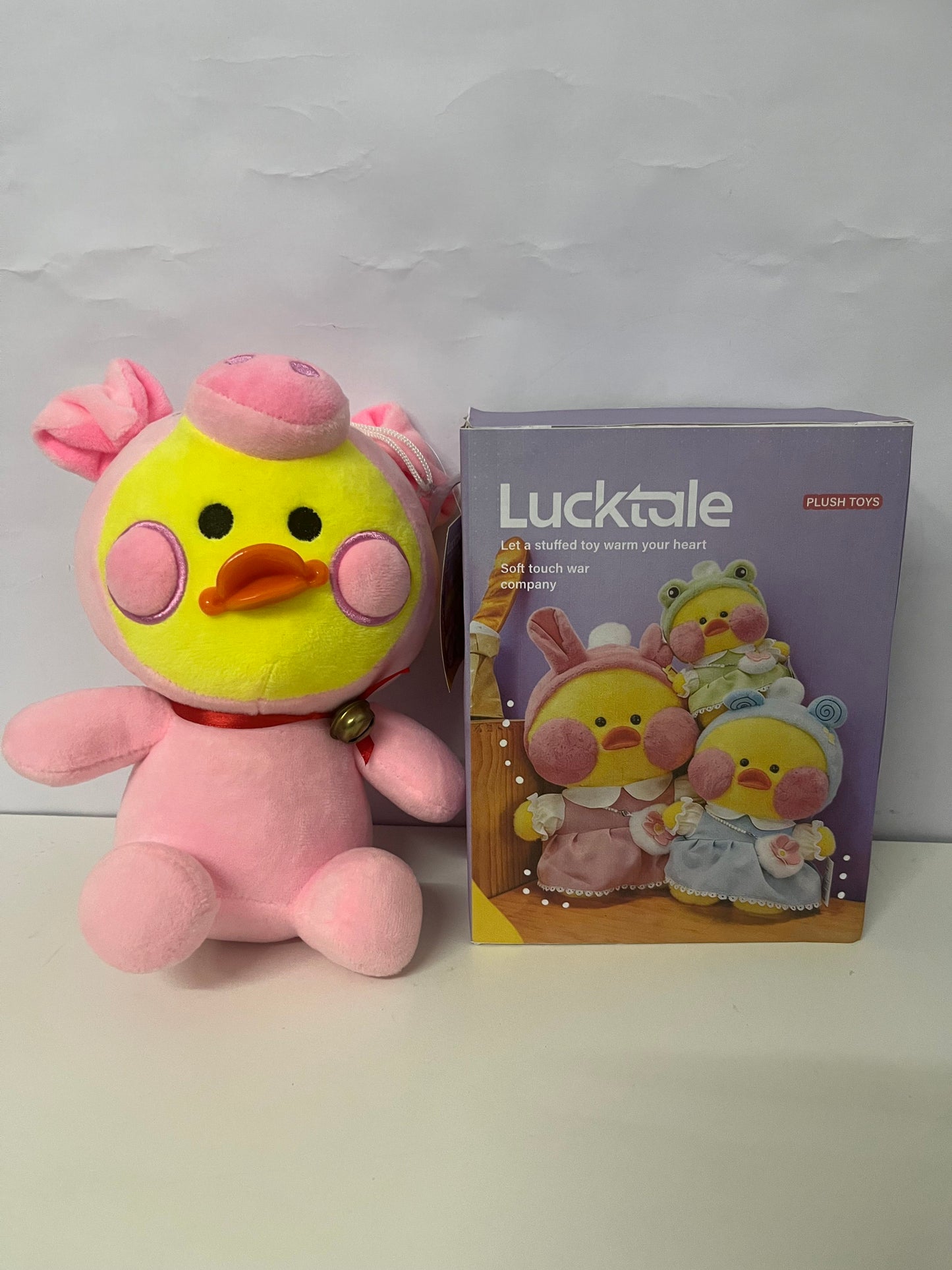 [Lucktale Plush toys]——Lucktale Dress-Up Duck Plush Toy - Pink Pig Costume Stuffed Animal