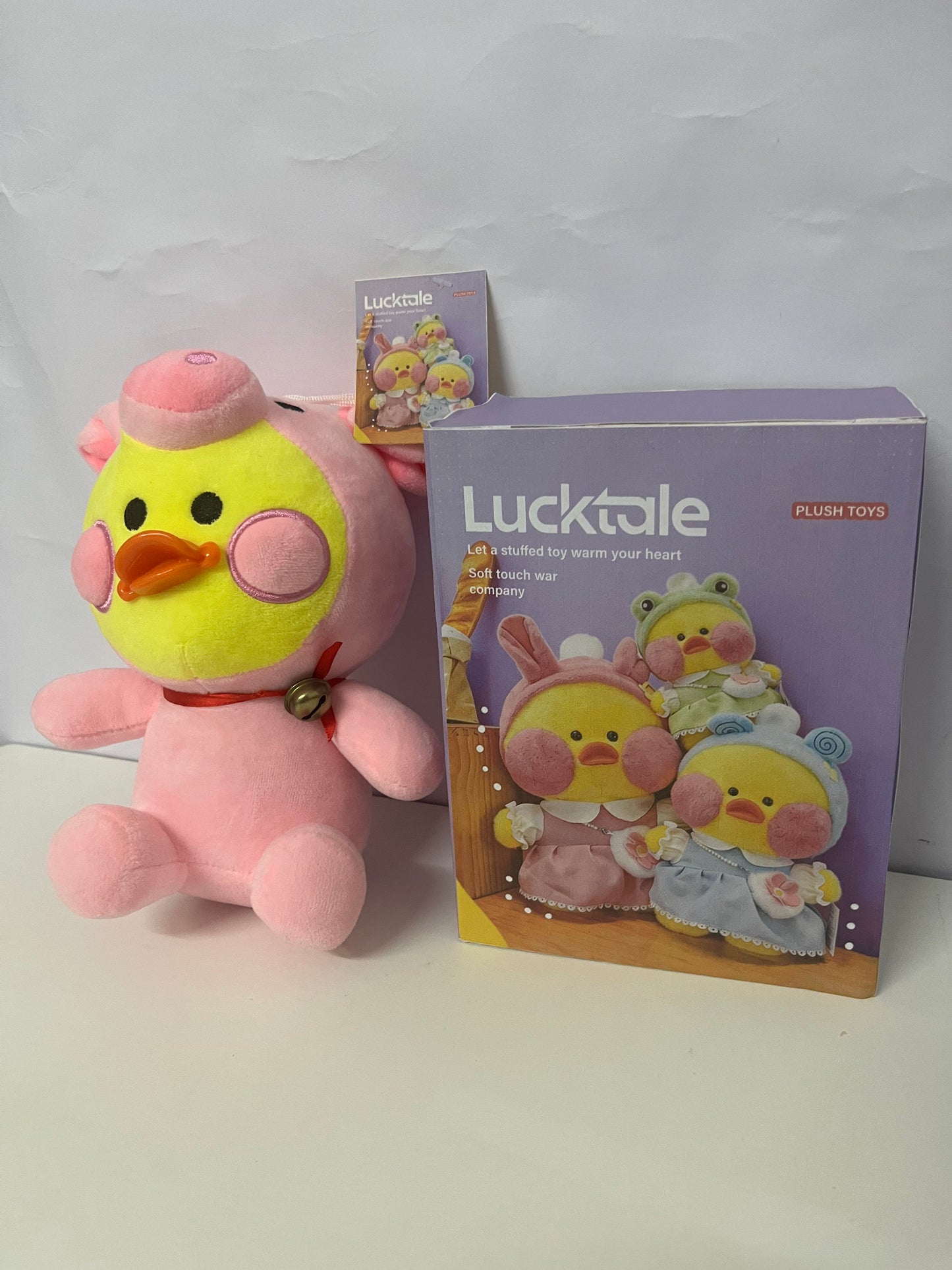 [Lucktale Plush toys]——Lucktale Dress-Up Duck Plush Toy - Pink Pig Costume Stuffed Animal