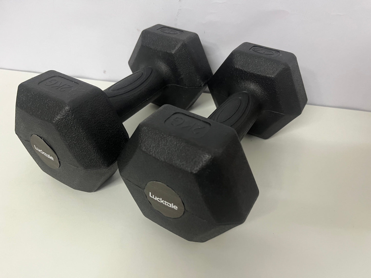 [Lucktale Body-building apparatus]——Lucktale Hexagonal Rubber-Coated Dumbbells - Home Fitness & Strength Training Equipment