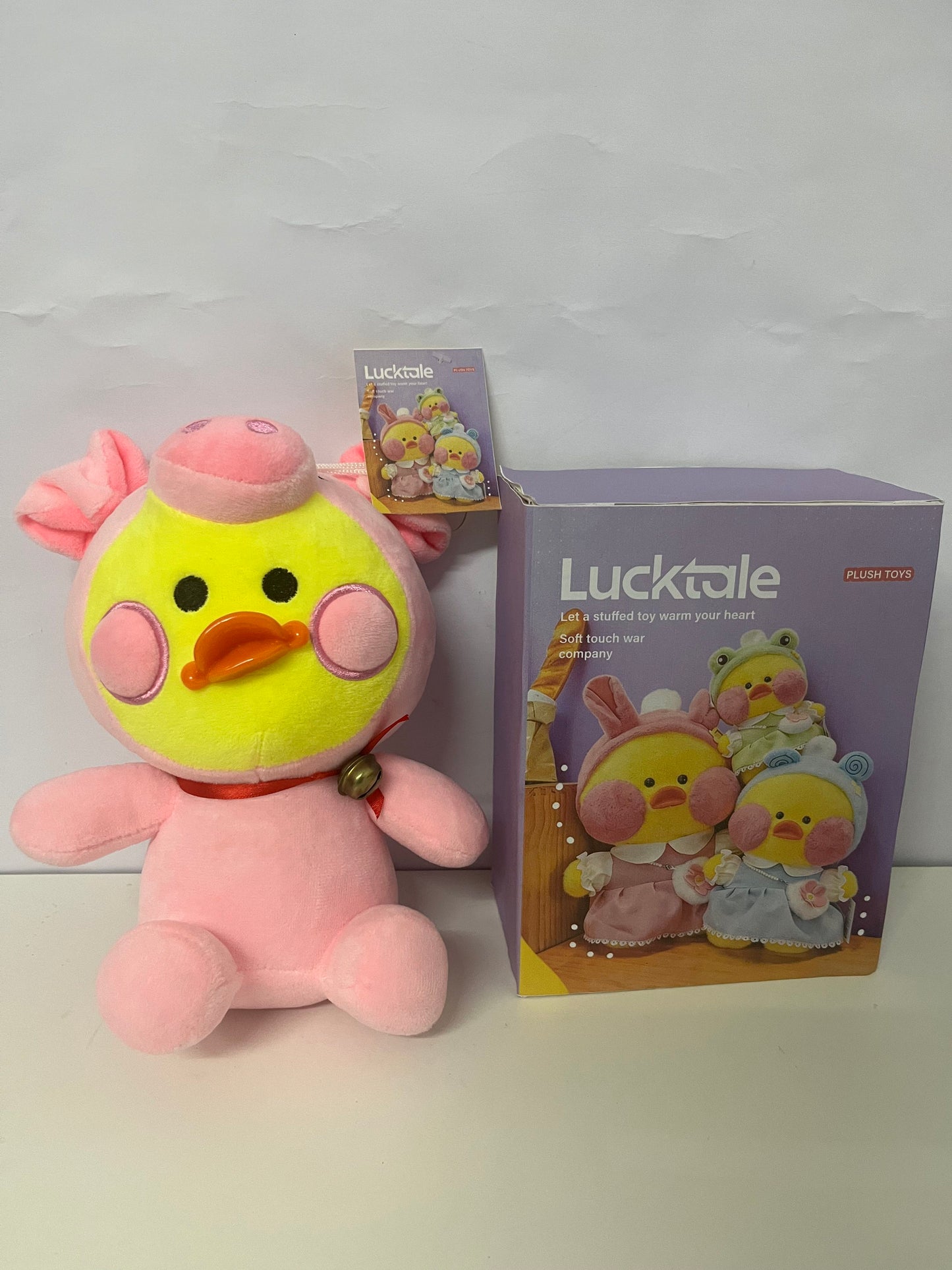 [Lucktale Plush toys]——Lucktale Dress-Up Duck Plush Toy - Pink Pig Costume Stuffed Animal