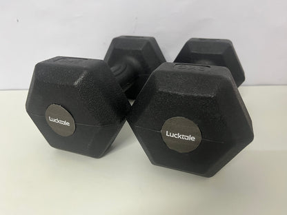 [Lucktale Body-building apparatus]——Lucktale Hexagonal Rubber-Coated Dumbbells - Home Fitness & Strength Training Equipment