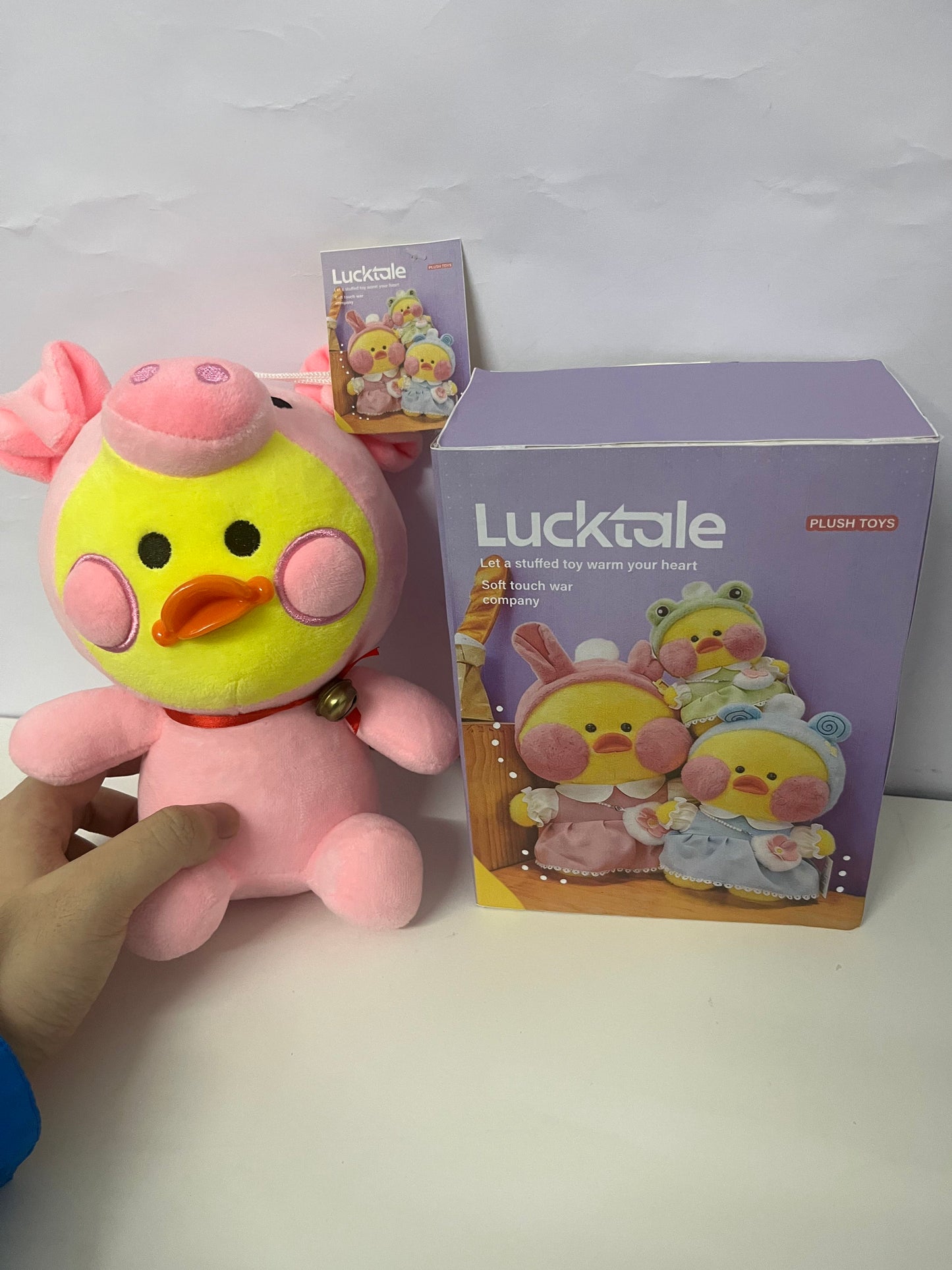 [Lucktale Plush toys]——Lucktale Dress-Up Duck Plush Toy - Pink Pig Costume Stuffed Animal