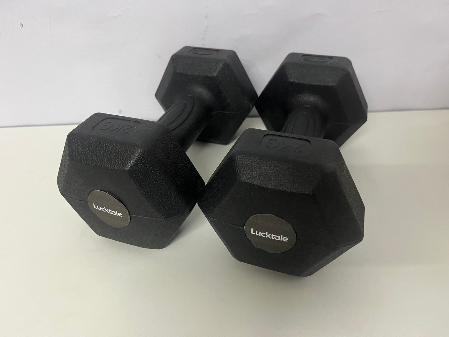 [Lucktale Body-building apparatus]——Lucktale Hexagonal Rubber-Coated Dumbbells - Home Fitness & Strength Training Equipment