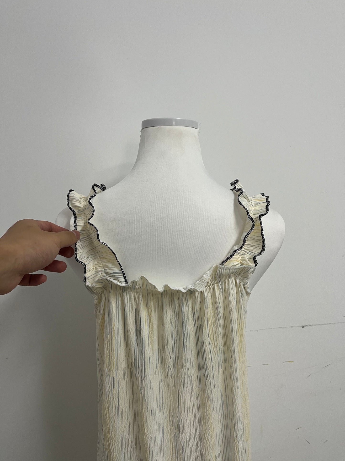 Lunaroom Ruffled Strap Dress - Soft Pleated Feminine Casual Dress