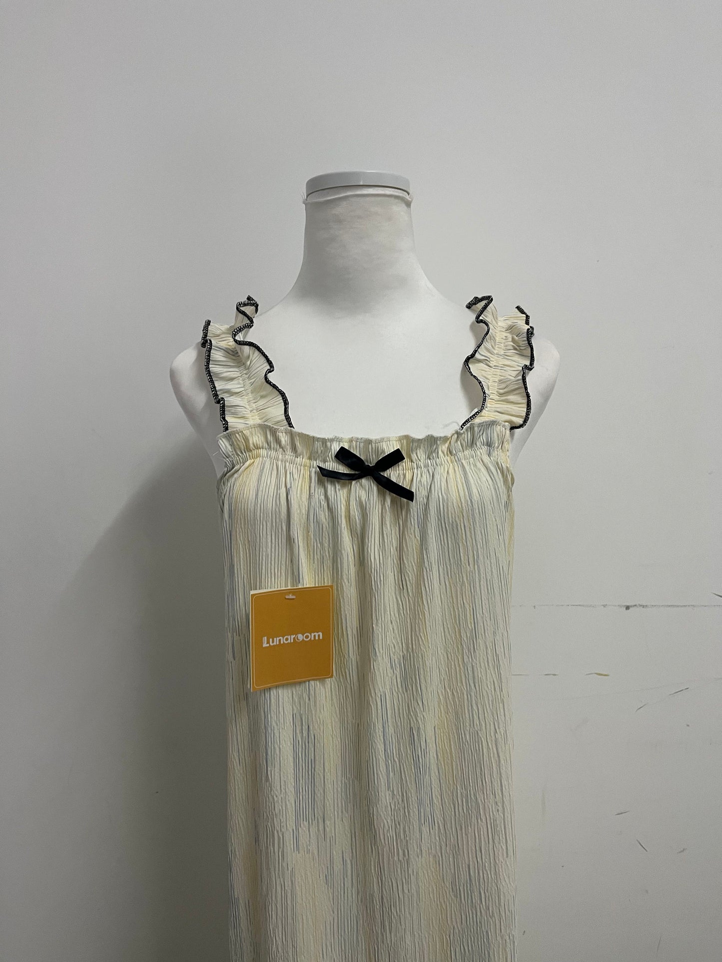 Lunaroom Ruffled Strap Dress - Soft Pleated Feminine Casual Dress