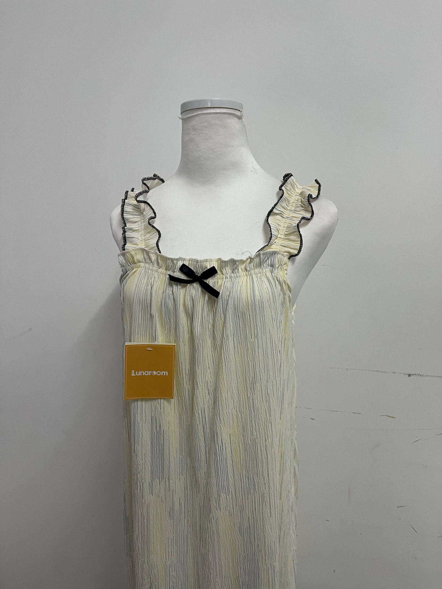Lunaroom Ruffled Strap Dress - Soft Pleated Feminine Casual Dress
