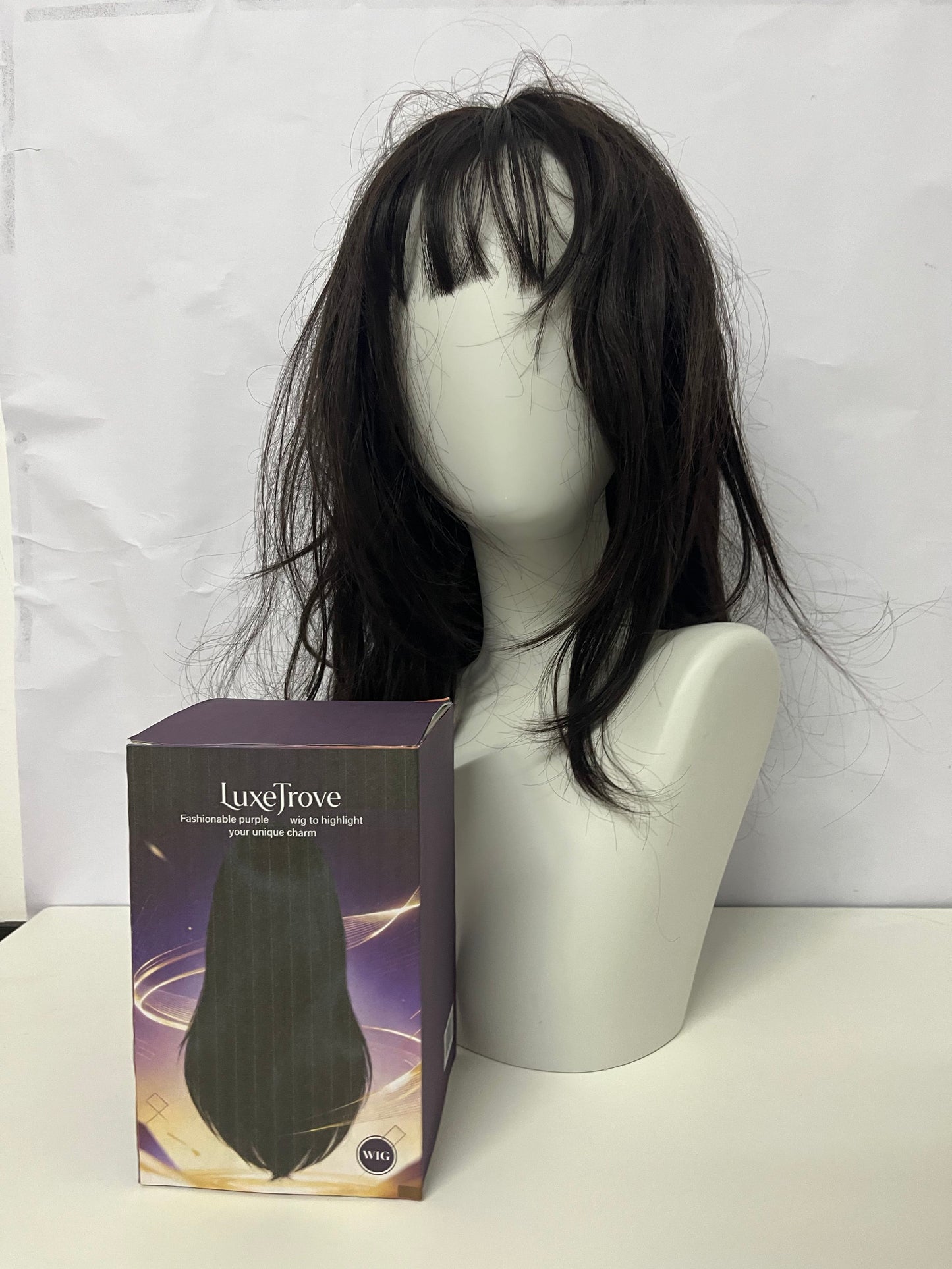 [LuxeTrove Wigs]-French Lazy Wool Curl Wig - Natural Fluffy Medium-Length Hairpiece